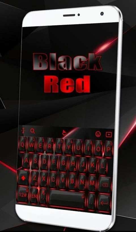 Modern Black Red Light Keyboard Theme screenshot 3