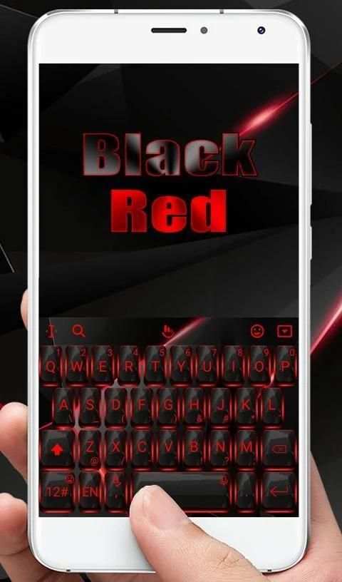 Modern Black Red Light Keyboard Theme screenshot 5