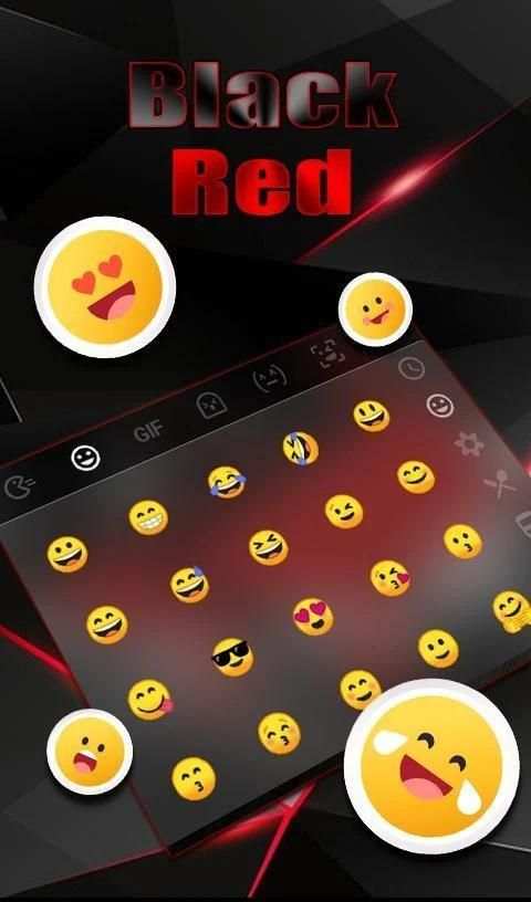 Modern Black Red Light Keyboard Theme screenshot 1