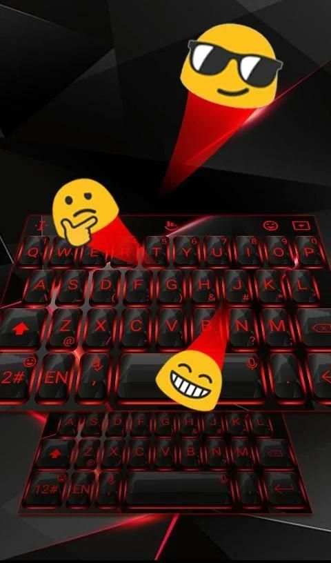 Modern Black Red Light Keyboard Theme screenshot 2