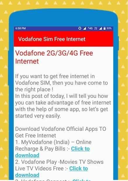 Vodafone Free Internet Tricks screenshot 2