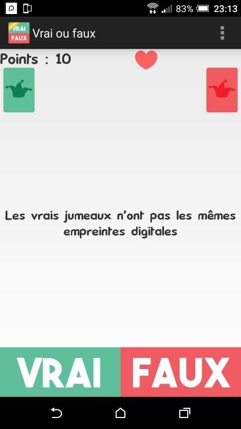 Vrai ou Faux ? screenshot 1