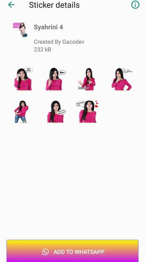 Stiker Syahrini untuk Whatsapp screenshot 3