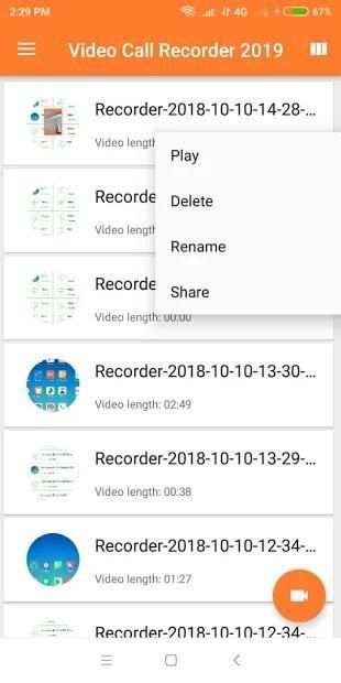 Video Call Recorder 2019 screenshot 1