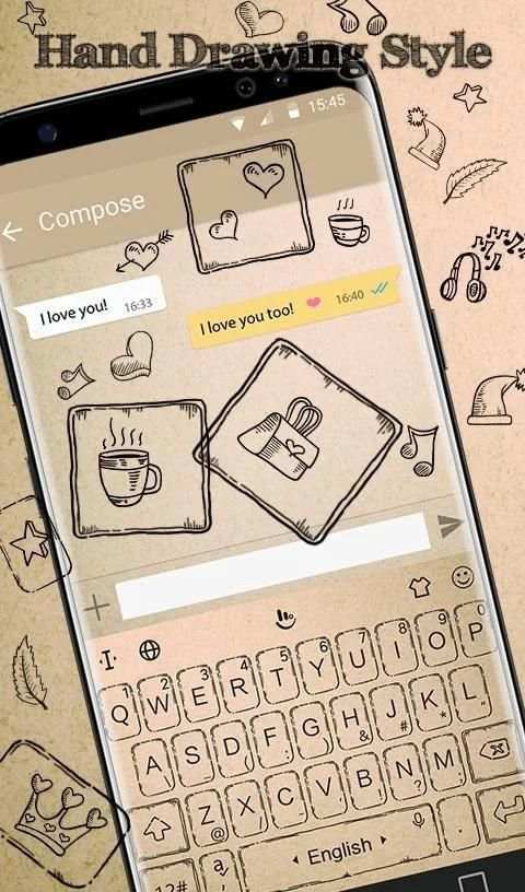 Hand Drawing Style Keyboard Theme स्क्रीनशॉट 4