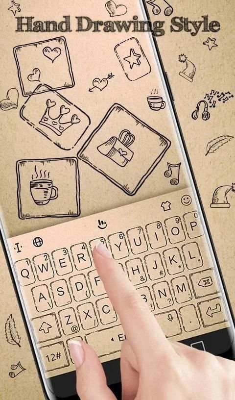 Hand Drawing Style Keyboard Theme स्क्रीनशॉट 3