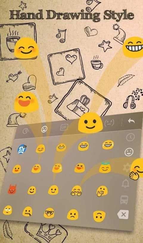 Hand Drawing Style Keyboard Theme स्क्रीनशॉट 1