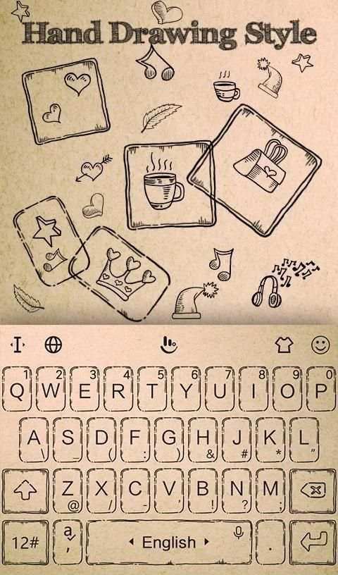 Hand Drawing Style Keyboard Theme स्क्रीनशॉट 5