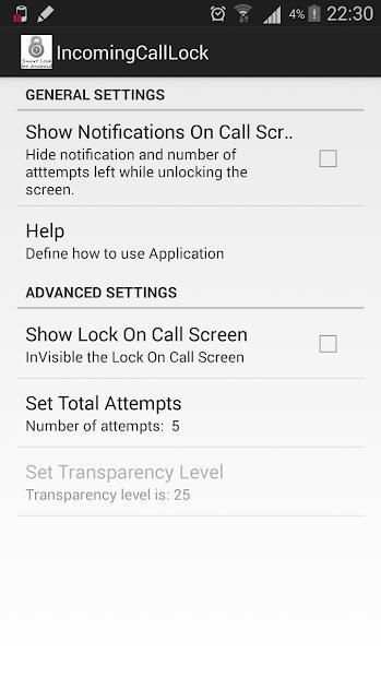 Invisible Incoming Call Lock screenshot 5
