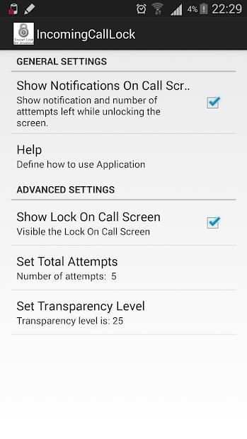 Invisible Incoming Call Lock screenshot 6