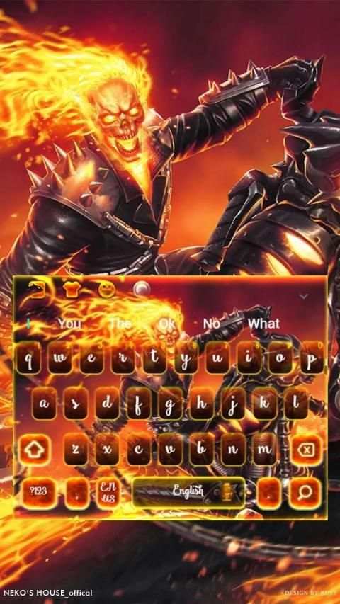 3D Flaming Skull Death Keyboard Theme screenshot 4