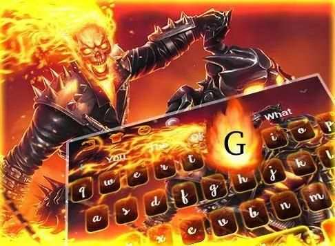 3D Flaming Skull Death Keyboard Theme screenshot 1