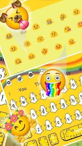 Cute Yellow Elfin Rainbow Keyboard Theme screenshot 1