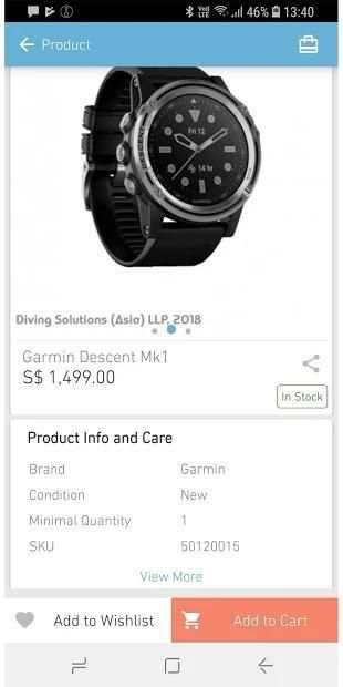 Diving Solutions Store, Catalog App स्क्रीनशॉट 1