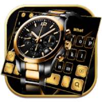 Luxury Black Gold Watch Keyboard Theme