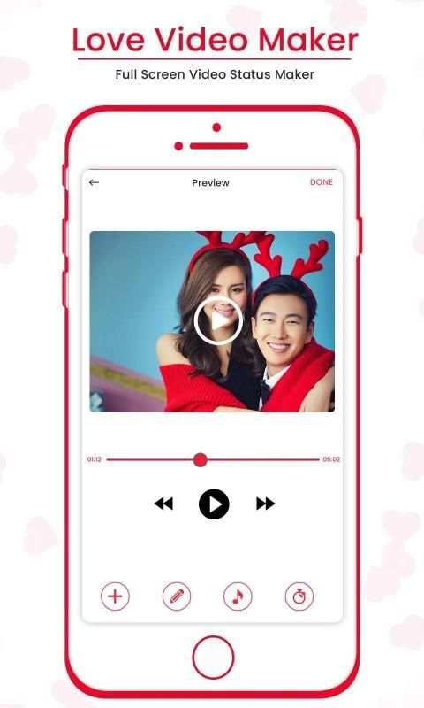 Love Video Maker : Full Screen Video Status Maker स्क्रीनशॉट 2