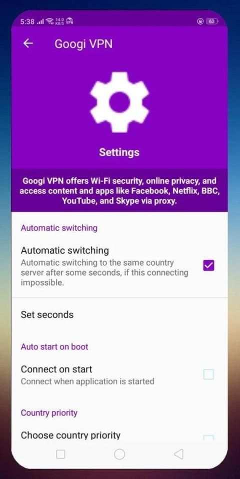 Googi VPN screenshot 1
