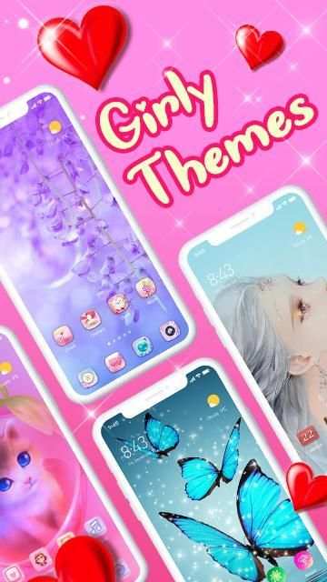 Girly Themes HD Wallpapers 3D icon packs स्क्रीनशॉट 16