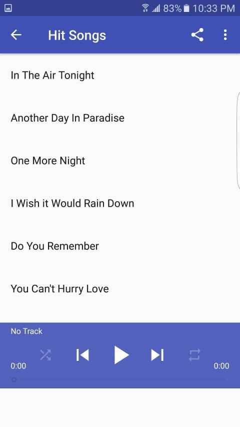 Phil Collins Songs 1 تصوير الشاشة