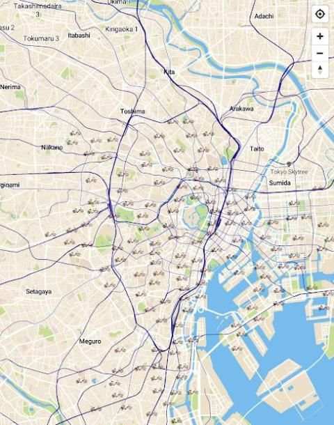 Tokyo Bikesharing Map screenshot 1