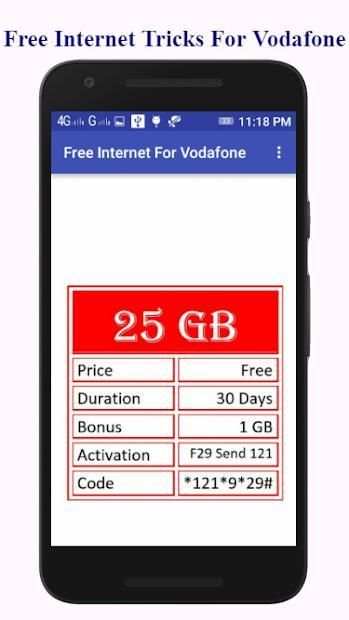 Vodafone Free Internet Tricks App screenshot 1