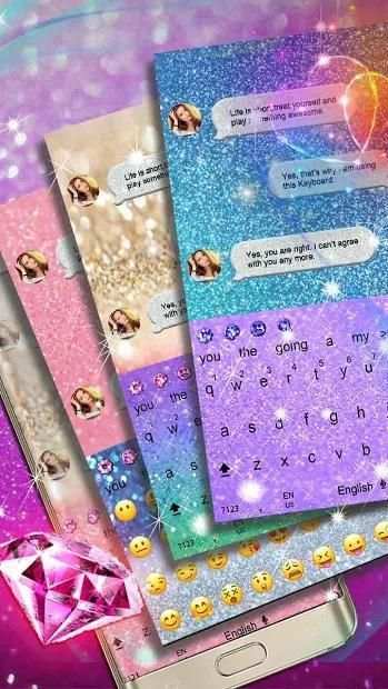Glitter keyboard theme screenshot 2