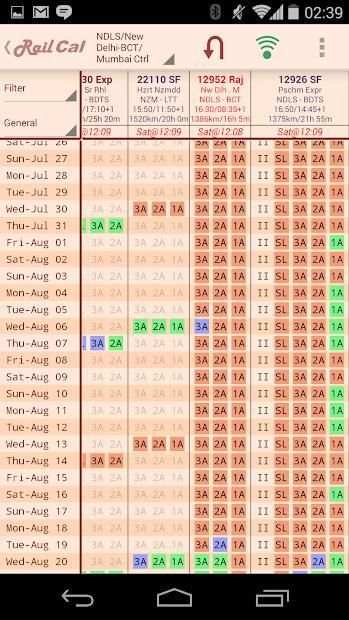 RailCal: Indian Railways Availability Calendar स्क्रीनशॉट 1