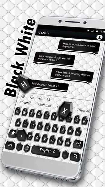 SMS Black White Keyboard screenshot 2