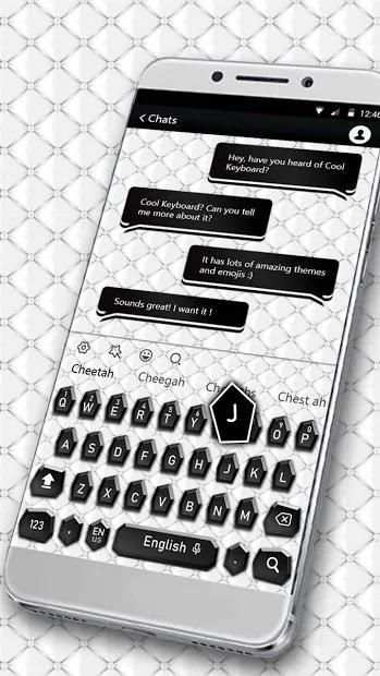 SMS Black White Keyboard स्क्रीनशॉट 1