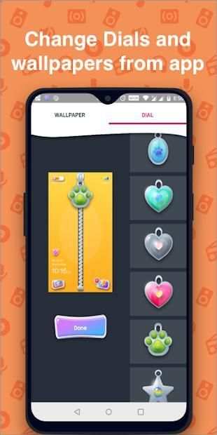 Cute Zipper lock screen wallpaper, Phone lock Free screenshot 3