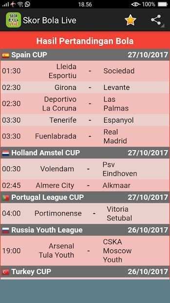 Skor Bola Langsung (Live) screenshot 6