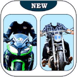 ikon Man Moto Bike Rider Dual Photo Editor