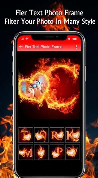 Fire Text Photo Frame 2019 screenshot 3