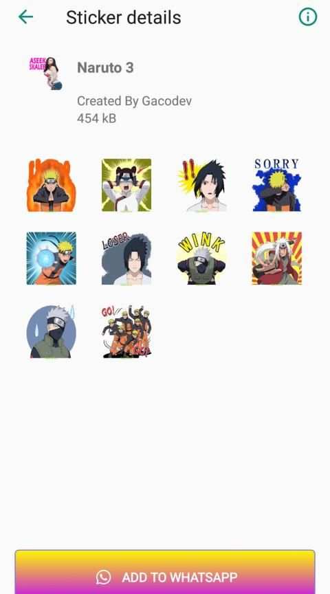 Sticker WA Narutu स्क्रीनशॉट 6