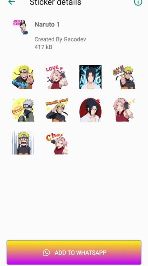 Sticker WA Narutu स्क्रीनशॉट 8