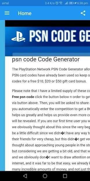free psn code generator trial screenshot 2
