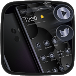ikon Metal Dark Black Launcher Theme*