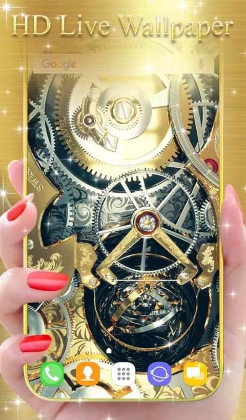 Golden Mechanism Live Wallpaper & Keyboard स्क्रीनशॉट 4