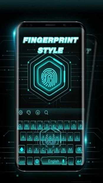 Tech FingerPrint Style Keyboard Theme स्क्रीनशॉट 1