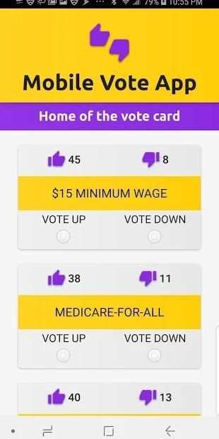 Mobile Vote App screenshot 2