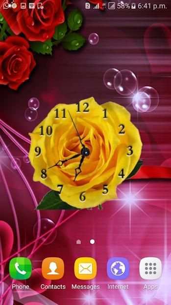 Rose Clock Live Wallpaper screenshot 1