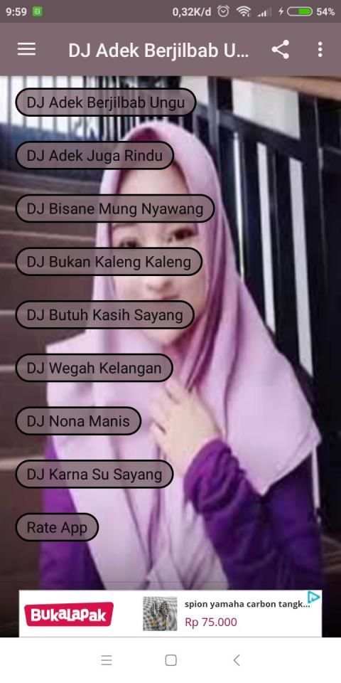DJ Adek Berjilbab Ungu Terbaru 2019 स्क्रीनशॉट 2