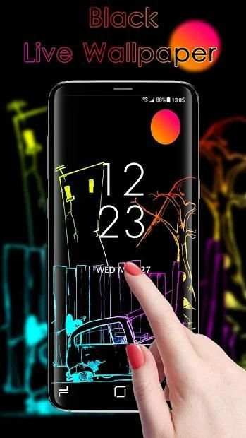 Cool Black APUS Live Wallpaper screenshot 2