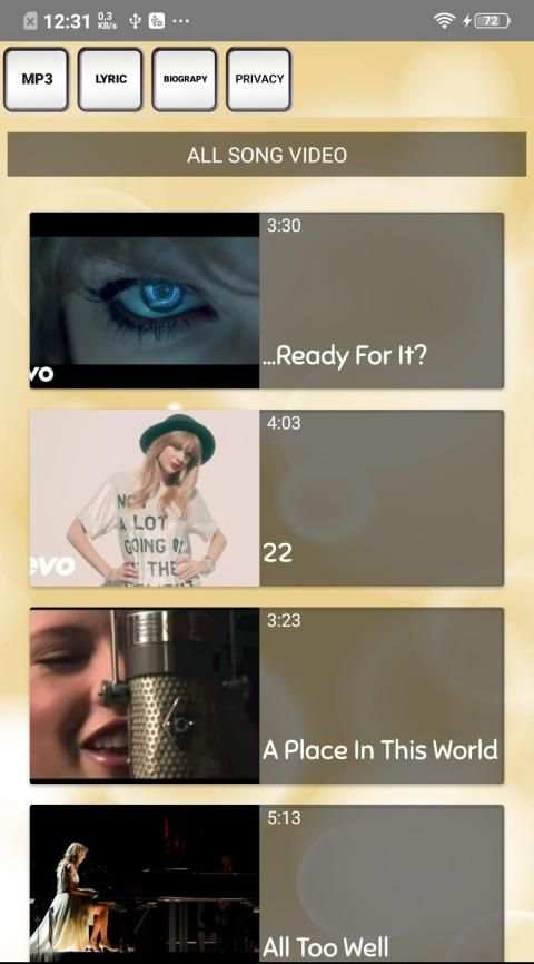 Taylor Swift Songs 6 تصوير الشاشة