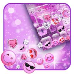 Cute Pink glitter emoji keyboard