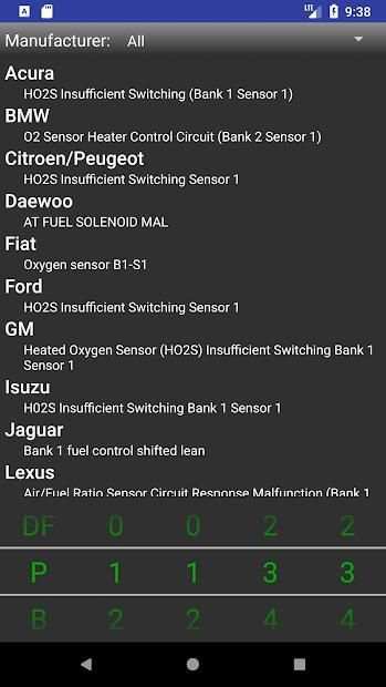 OBDII Trouble Codes Lite screenshot 2