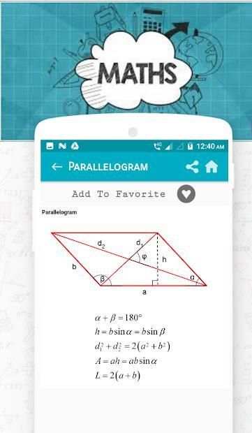 Quick Maths Formula (The Complete Math Formulas) screenshot 1