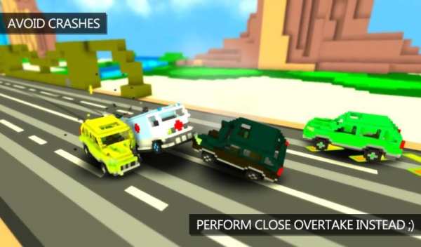 Blocky Highway Traffic Racing screenshot 2