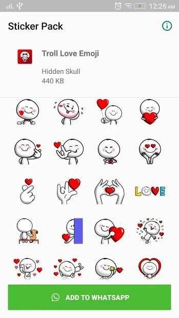 Troll Love Sticker for WhatsApp screenshot 2