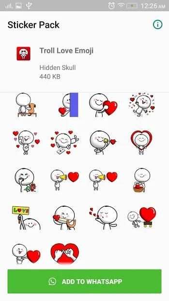 Troll Love Sticker for WhatsApp screenshot 1